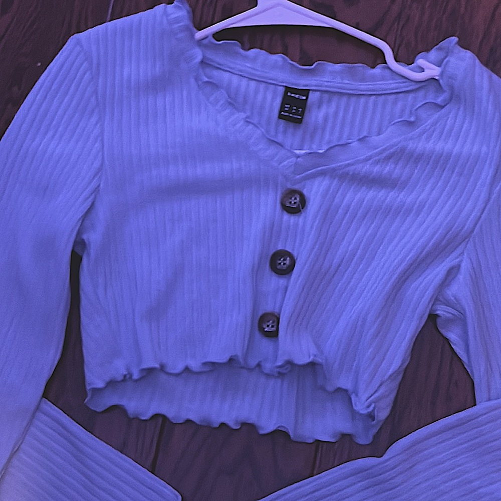SHEIN light blue cropped cardigan